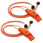 LuxoGear Emergency Whistles with Lanyard Safety Whistle Survival Shrill Loud Blast for Kayak Life Vest Jacket Boating Fishing Boat Camping Hiking Hunting Rescue Signaling Kids Lifeguard Plastic 2 Pack