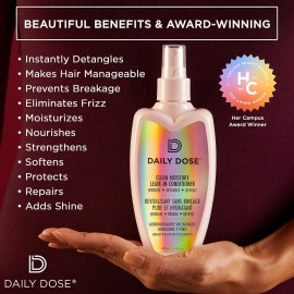 DAILY DOSE Clean Moisture Spray Leave-In Conditioner Detangler, Paraben-Free, Phthalates-Free, Cruelty-Free, Vegan DAILY DOSE Clean Moisture Spray Leave-In Conditioner Detangler, Paraben-Free, Phthalates-Free, Cruelty-Free, Vegan