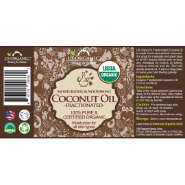 US Organic Fractionated Coconut MCT Oil (Liquid Coconut Oil), USDA Certified Organic, Non-GMO, Perfect for massage, carrier oil for DIY blends, Hair, Skin care. 100% Pure, Hexane-Free (8 oz) US Organic Fractionated Coconut MCT Oil (Liquid Coconut Oil), USDA Certified Organic, Non-GMO, Perfect for massage, carrier oil for DIY blends, Hair, Skin care. 100% Pure, Hexane-Free (8 oz)