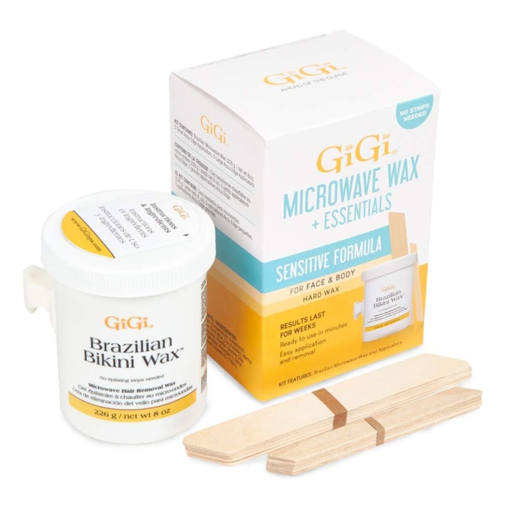 GiGi Brazilian Bikini Wax Microwave Kit - Hard Wax for Sensitive Skin, Face & Body Hair Removal, No Strips Needed, Easy At-Home Waxing Kit GiGi Brazilian Bikini Wax Microwave Kit - Hard Wax for Sensitive Skin, Face & Body Hair Removal, No Strips Needed, Easy At-Home Waxing Kit
