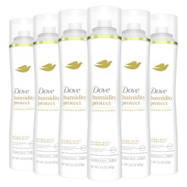 Dove Flexible Hold Hairspray Humidity Protect Micro-Mist Pack of 6 for Long-lasting Hold, All-day Flexible Hold for 24H Frizz Control 5.5 oz