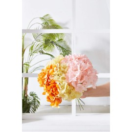 KISLOHUM Artificial Hydrangea Flowers Blush Heads 10 Fake Hydrangea Silk Flowers for Wedding Centerpieces Bouquets DIY Floral Decor Home Decoration with Stems(VASE NOT Included)