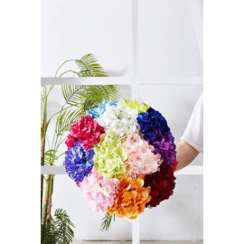 KISLOHUM Artificial Hydrangea Flowers Blush Heads 10 Fake Hydrangea Silk Flowers for Wedding Centerpieces Bouquets DIY Floral Decor Home Decoration with Stems(VASE NOT Included)