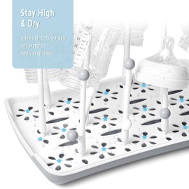 Baby Bottle Drying Rack with Tray, Termichy High Capacity Bottle Dryer Holder for Bottles, Teats, Cups, Pump Parts and Accessories, Gray Baby Bottle Drying Rack with Tray, Termichy High Capacity Bottle Dryer Holder for Bottles, Teats, Cups, Pump Parts and Accessories, Gray