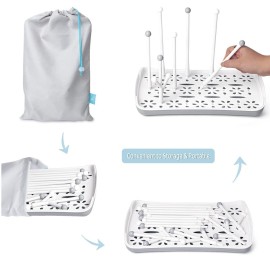 Baby Bottle Drying Rack with Tray, Termichy High Capacity Bottle Dryer Holder for Bottles, Teats, Cups, Pump Parts and Accessories, Gray Baby Bottle Drying Rack with Tray, Termichy High Capacity Bottle Dryer Holder for Bottles, Teats, Cups, Pump Parts and Accessories, Gray