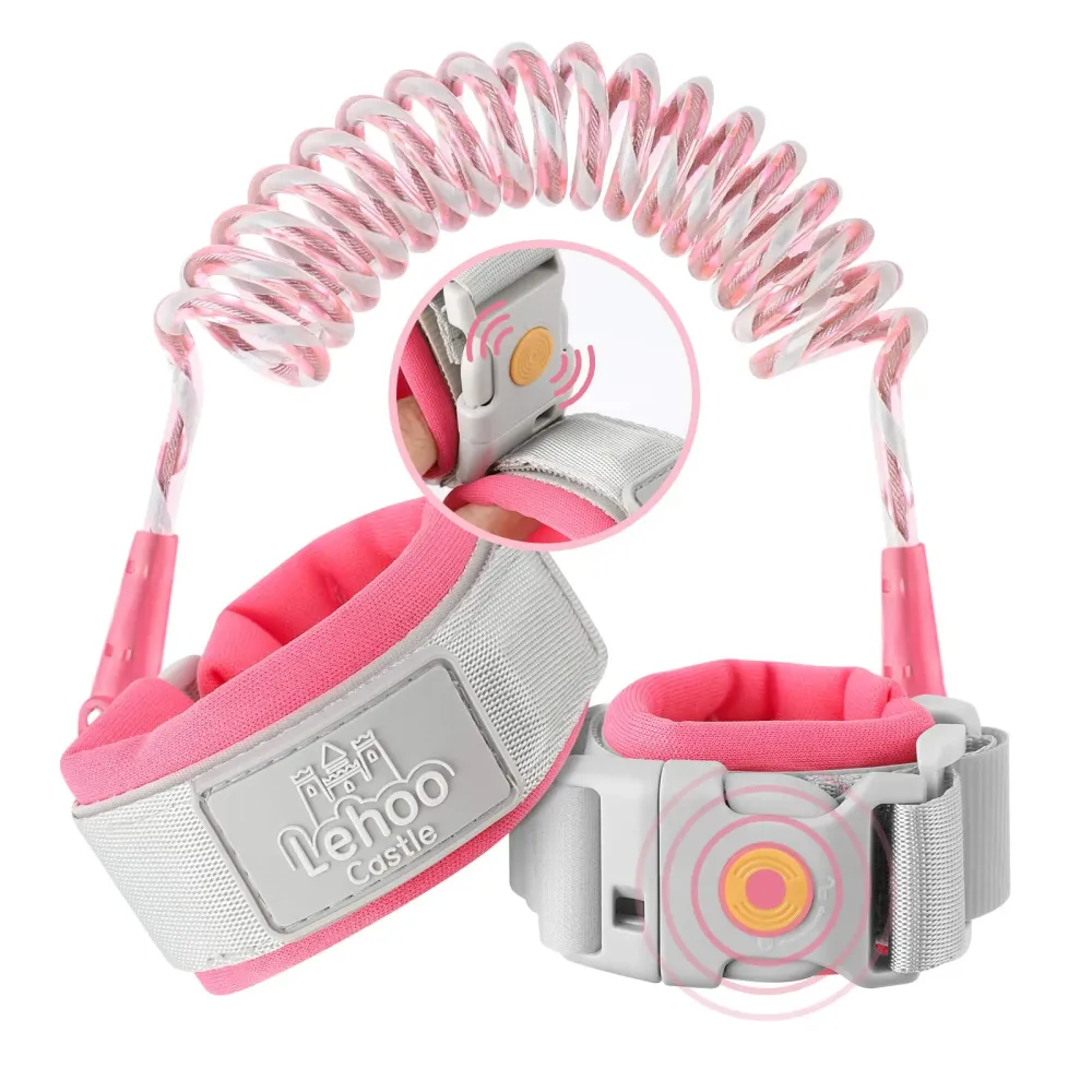 Lehoo Castle Upgraded Anti Lost Wrist Link, Kid Harness with Induction Lock, Safety Wrist Leash for Toddlers, Kids Backpack Leash, Child Leash Harness (Pink) Lehoo Castle Upgraded Anti Lost Wrist Link, Kid Harness with Induction Lock, Safety Wrist Leash for Toddlers, Kids Backpack Leash, Child Leash Harness (Pink)