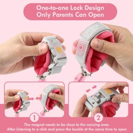 Lehoo Castle Upgraded Anti Lost Wrist Link, Kid Harness with Induction Lock, Safety Wrist Leash for Toddlers, Kids Backpack Leash, Child Leash Harness (Pink) Lehoo Castle Upgraded Anti Lost Wrist Link, Kid Harness with Induction Lock, Safety Wrist Leash for Toddlers, Kids Backpack Leash, Child Leash Harness (Pink)