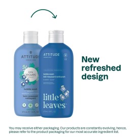 ATTITUDE Bubble Wash for Kids, Hair Shampoo and Body Soap, EWG Verified, Plant- and Mineral-Based, Vegan, Blueberry, 16 Fl Oz ATTITUDE Bubble Wash for Kids, Hair Shampoo and Body Soap, EWG Verified, Plant- and Mineral-Based, Vegan, Blueberry, 16 Fl Oz