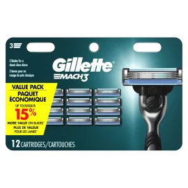 Gillette Mach 3 Razor Refils 12 pack Gillette Mach 3 Razor Refils 12 pack