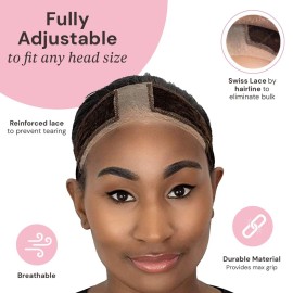 MILANO COLLECTION Wigrip, Premium Lace Wig Band for Women, Fully Adjustable & Reinforced Lace Wig Grip Band by Hairline, Comfortable and Secure Glueless Velvet Headband, Chocolate Brown MILANO COLLECTION Wigrip, Premium Lace Wig Band for Women, Fully Adjustable & Reinforced Lace Wig Grip Band by Hairline, Comfortable and Secure Glueless Velvet Headband, Chocolate Brown