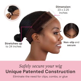 MILANO COLLECTION Wigrip, Premium Lace Wig Band for Women, Fully Adjustable & Reinforced Lace Wig Grip Band by Hairline, Comfortable and Secure Glueless Velvet Headband, Chocolate Brown MILANO COLLECTION Wigrip, Premium Lace Wig Band for Women, Fully Adjustable & Reinforced Lace Wig Grip Band by Hairline, Comfortable and Secure Glueless Velvet Headband, Chocolate Brown