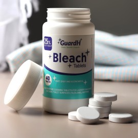 GuardH Bleach Tablets, 40 Count - Multipurpose Cleaning for Laundry, Kitchen Surfaces, Bathroom Tiles, and Toilet Bowls - Liquid Bleach Alternative