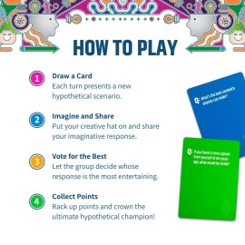 Hypothetically Fun - an Icebreaker Card Game, 350 Thought-Provoking Questions for Deeper Connections & Endless Laughs - Perfect for Game Night & Gatherings, Ages 14+