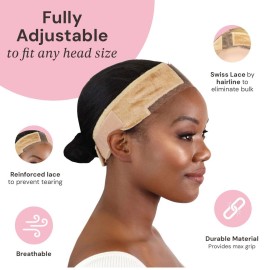 MILANO COLLECTION Wigrip, Premium Lace Wig Band for Women, Fully Adjustable & Reinforced Lace Wig Grip Band by Hairline, Comfortable and Secure Glueless Velvet Headband, Nude MILANO COLLECTION Wigrip, Premium Lace Wig Band for Women, Fully Adjustable & Reinforced Lace Wig Grip Band by Hairline, Comfortable and Secure Glueless Velvet Headband, Nude