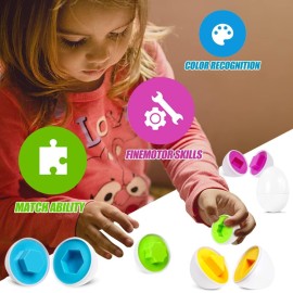 Matching Eggs Easter Egg Toy for Toddlers - Color & Shape Recognition Sorter Puzzle, Early Learning Educational Fine Motor Skill Montessori Geometric Gift for 1 2 3 Year Old Kids Boys Girls (12pcs) Matching Eggs Easter Egg Toy for Toddlers - Color & Shape Recognition Sorter Puzzle, Early Learning Educational Fine Motor Skill Montessori Geometric Gift for 1 2 3 Year Old Kids Boys Girls (12pcs)