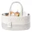 luxury little Diaper Caddy Organizer, Large Cotton Rope Nursery Baby Basket, Changing Table Organizer for Baby Diaper Storage, Portable Car Organizer with Removable Divider, Baby Shower Gifts - White
