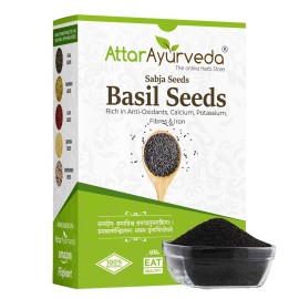 Attar Ayurveda Sabja Basil Seeds Rich in Protein, Fiber, Vitamins & Minerals Reduces Body Heat 100% Pure and Natural No Preservative Vegan Friendly Non-GMO 17.6 Ounce Attar Ayurveda Sabja Basil Seeds Rich in Protein, Fiber, Vitamins & Minerals Reduces Body Heat 100% Pure and Natural No Preservative Vegan Friendly Non-GMO 17.6 Ounce