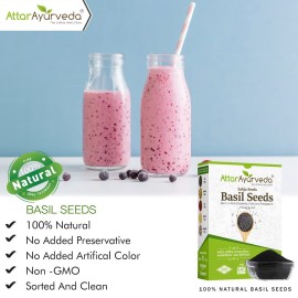 Attar Ayurveda Sabja Basil Seeds Rich in Protein, Fiber, Vitamins & Minerals Reduces Body Heat 100% Pure and Natural No Preservative Vegan Friendly Non-GMO 17.6 Ounce Attar Ayurveda Sabja Basil Seeds Rich in Protein, Fiber, Vitamins & Minerals Reduces Body Heat 100% Pure and Natural No Preservative Vegan Friendly Non-GMO 17.6 Ounce