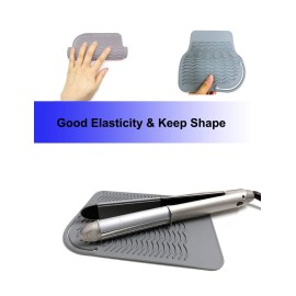 Heat Resistant Mat for Curling Iron, Flat Irons and Hair Straightener Hair Styling Tools 9 x 6.5, Food Grade Silicone, Grey Heat Resistant Mat for Curling Iron, Flat Irons and Hair Straightener Hair Styling Tools 9 x 6.5, Food Grade Silicone, Grey