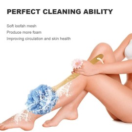 RASDDER Loofah with Handle, Loofah on a Stick, Shower Sponge with Handle, Bath Brush, Shower Brush for Body, Back Scrubber for Shower, PE Soft Mesh Luffa for Men and Women RASDDER Loofah with Handle, Loofah on a Stick, Shower Sponge with Handle, Bath Brush, Shower Brush for Body, Back Scrubber for Shower, PE Soft Mesh Luffa for Men and Women