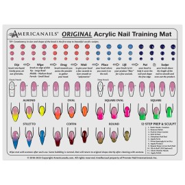 Americanails Acrylic Nail Training Mat - Silicone Trainer Sheet for Application Practice, Flexible Roll Up Pad Template for Acrylic Fingernails, Learn How to Apply Acrylic Nails