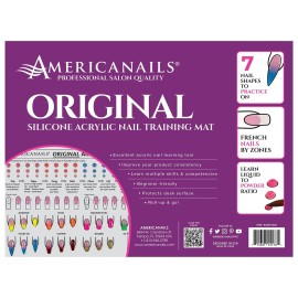 Americanails Acrylic Nail Training Mat - Silicone Trainer Sheet for Application Practice, Flexible Roll Up Pad Template for Acrylic Fingernails, Learn How to Apply Acrylic Nails Americanails Acrylic Nail Training Mat - Silicone Trainer Sheet for Application Practice, Flexible Roll Up Pad Template for Acrylic Fingernails, Learn How to Apply Acrylic Nails