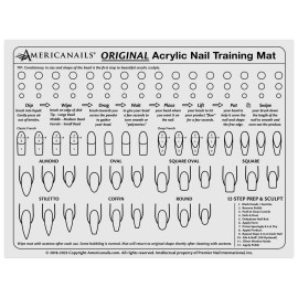 Americanails Acrylic Nail Training Mat - Silicone Trainer Sheet for Application Practice, Flexible Roll Up Pad Template for Acrylic Fingernails, Learn How to Apply Acrylic Nails Americanails Acrylic Nail Training Mat - Silicone Trainer Sheet for Application Practice, Flexible Roll Up Pad Template for Acrylic Fingernails, Learn How to Apply Acrylic Nails