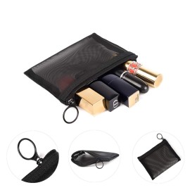 patu Mini Zipper Mesh Bags, 4 x 5, Size S / A7, 5 Pieces, Beauty Makeup Lipstick Cosmetic Accessories Organizer, Small Travel Kit Storage Pouch, Assorted Colors