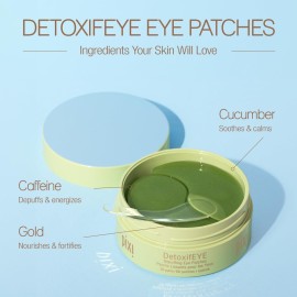 Pixi DetoxifEYE Depuffing Hydrogel Under-Eye Patches, Cucumber, Gold & Caffeine For Under Eyes, Hydrate Eye Area, 30 pairs, 60 Patches Pixi DetoxifEYE Depuffing Hydrogel Under-Eye Patches, Cucumber, Gold & Caffeine For Under Eyes, Hydrate Eye Area, 30 pairs, 60 Patches