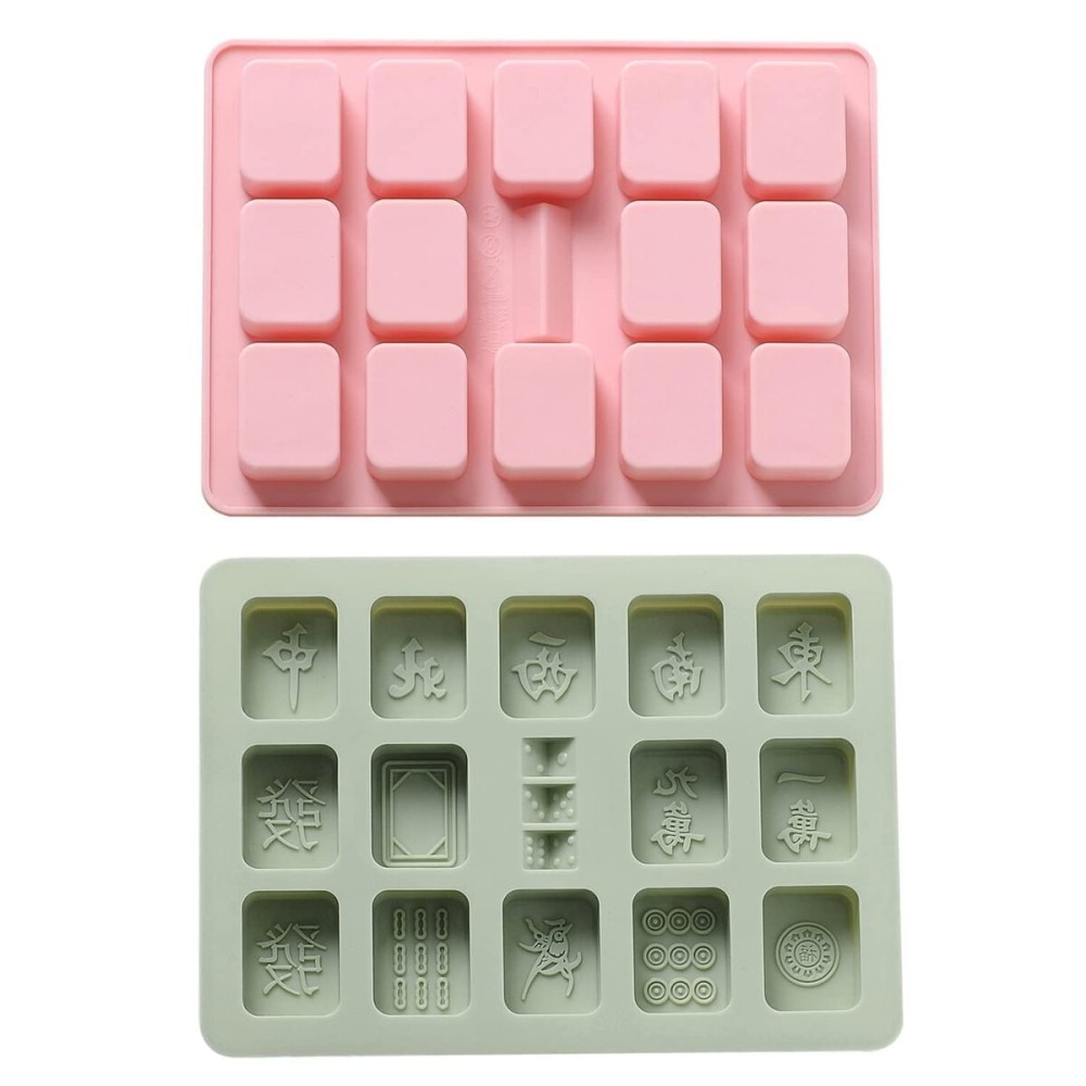 Verdental Thirteen Orphans Confectioners Molds Set, 2 Pieces Mahjong Shape Candy Baking Supplies for Chocolate, Gummies, Ice and Biscuit Mould (Green/Pink) Verdental Thirteen Orphans Confectioners Molds Set, 2 Pieces Mahjong Shape Candy Baking Supplies for Chocolate, Gummies, Ice and Biscuit Mould (Green/Pink)