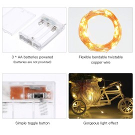 Ariceleo Led Fairy Lights Battery Operated, 1 Pack Mini Battery Powered Copper Wire Starry Fairy Lights for Bedroom, Christmas, Parties, Wedding, Centerpiece, Decoration (5m/16ft Warm White) Ariceleo Led Fairy Lights Battery Operated, 1 Pack Mini Battery Powered Copper Wire Starry Fairy Lights for Bedroom, Christmas, Parties, Wedding, Centerpiece, Decoration (5m/16ft Warm White)