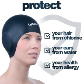 3D Silicone Swim Cap with Ear Protection - Seamless Comfortable Fit for Adults & Youth - Helps Keep Hair Dry - Waterproof Swimming Cap for Men & Women for Pool or Training 3D Silicone Swim Cap with Ear Protection - Seamless Comfortable Fit for Adults & Youth - Helps Keep Hair Dry - Waterproof Swimming Cap for Men & Women for Pool or Training