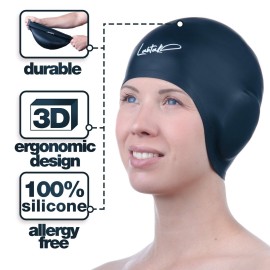 3D Silicone Swim Cap with Ear Protection - Seamless Comfortable Fit for Adults & Youth - Helps Keep Hair Dry - Waterproof Swimming Cap for Men & Women for Pool or Training 3D Silicone Swim Cap with Ear Protection - Seamless Comfortable Fit for Adults & Youth - Helps Keep Hair Dry - Waterproof Swimming Cap for Men & Women for Pool or Training