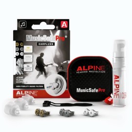 Alpine MusicSafe Pro - High Fidelity Earplugs for Musicians - 3 Interchangeable Premium Filter Sets: 16, 19 & 22 dB - Professional Musician Hearing Protection - Transparent Alpine MusicSafe Pro - High Fidelity Earplugs for Musicians - 3 Interchangeable Premium Filter Sets: 16, 19 & 22 dB - Professional Musician Hearing Protection - Transparent