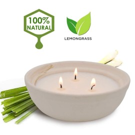 Citronella Candles in Coarse Pottery Container, Natural Soy Wax Candle Outdoor and Indoor Citronella Candles in Coarse Pottery Container, Natural Soy Wax Candle Outdoor and Indoor