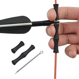 EOUS Bow String Finger Savers Archery Recurve Bow Finger Guards String Fingers Roller Rubber,Black