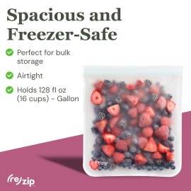 (re) zip Gallon Reusable Storage Bags, BPA-Free, Leakproof, Food-Grade 100% Food-Safe PEVA, for Food Storage and Freezer Use, Holds 16 cups | 128 fl oz, 4-Pack (Clear) (re) zip Gallon Reusable Storage Bags, BPA-Free, Leakproof, Food-Grade 100% Food-Safe PEVA, for Food Storage and Freezer Use, Holds 16 cups | 128 fl oz, 4-Pack (Clear)