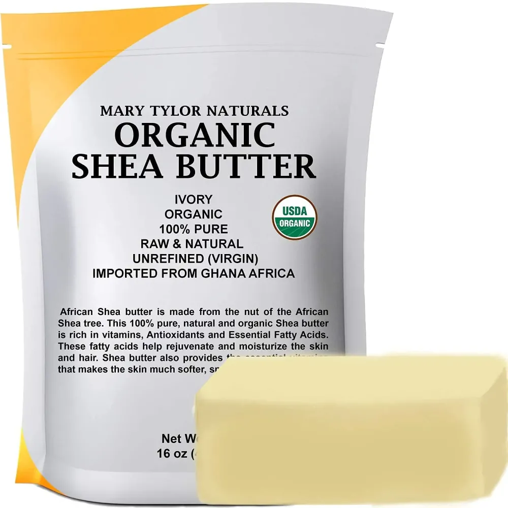 Mary Tylor Naturals Organic Shea butter 1 lb - USDA Certified Raw, Unrefined, Ivory From Ghana Africa - Great for Hair, Skin and all your DIY Projects Mary Tylor Naturals Organic Shea butter 1 lb - USDA Certified Raw, Unrefined, Ivory From Ghana Africa - Great for Hair, Skin and all your DIY Projects