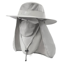 Fishing Hat,Sun Cap with UPF 50+ Sun Protection and Neck Flap,for Man and Women Light Grey Fishing Hat,Sun Cap with UPF 50+ Sun Protection and Neck Flap,for Man and Women Light Grey