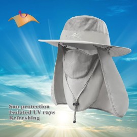 Fishing Hat,Sun Cap with UPF 50+ Sun Protection and Neck Flap,for Man and Women Light Grey Fishing Hat,Sun Cap with UPF 50+ Sun Protection and Neck Flap,for Man and Women Light Grey