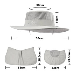 Fishing Hat,Sun Cap with UPF 50+ Sun Protection and Neck Flap,for Man and Women Light Grey Fishing Hat,Sun Cap with UPF 50+ Sun Protection and Neck Flap,for Man and Women Light Grey