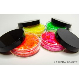 KARIZMA Neon Nights! 4x 10g Chunky Face, Hair, Eye & Body Glitter Set - Neon Yellow, Pink, Orange, Green - Festival, Rave & Event Glitter KARIZMA Neon Nights! 4x 10g Chunky Face, Hair, Eye & Body Glitter Set - Neon Yellow, Pink, Orange, Green - Festival, Rave & Event Glitter
