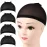 FANDAMEI Wig Cap, Nylon Wig Caps, 4 Pieces Stocking Wig Caps for Women (Black