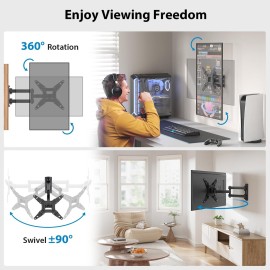 Pipishell Full Motion TV Monitor Wall Mount Bracket Swivel Tilt Extension Rotation for Echo Show 21/15 and Most 13-42 Inch LED LCD Flat Curved Screen TVs & Monitors, Max VESA 200x200mm up to 44lbs Pipishell Full Motion TV Monitor Wall Mount Bracket Swivel Tilt Extension Rotation for Echo Show 21/15 and Most 13-42 Inch LED LCD Flat Curved Screen TVs & Monitors, Max VESA 200x200mm up to 44lbs