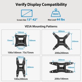 Pipishell Full Motion TV Monitor Wall Mount Bracket Swivel Tilt Extension Rotation for Echo Show 21/15 and Most 13-42 Inch LED LCD Flat Curved Screen TVs & Monitors, Max VESA 200x200mm up to 44lbs Pipishell Full Motion TV Monitor Wall Mount Bracket Swivel Tilt Extension Rotation for Echo Show 21/15 and Most 13-42 Inch LED LCD Flat Curved Screen TVs & Monitors, Max VESA 200x200mm up to 44lbs