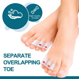 Povihome 10 Pack Pinky Toe Separator and Protectors, Triple Gel Toe Separators for Overlapping Toe, Curled Pinky Toes Separate and Protect Povihome 10 Pack Pinky Toe Separator and Protectors, Triple Gel Toe Separators for Overlapping Toe, Curled Pinky Toes Separate and Protect