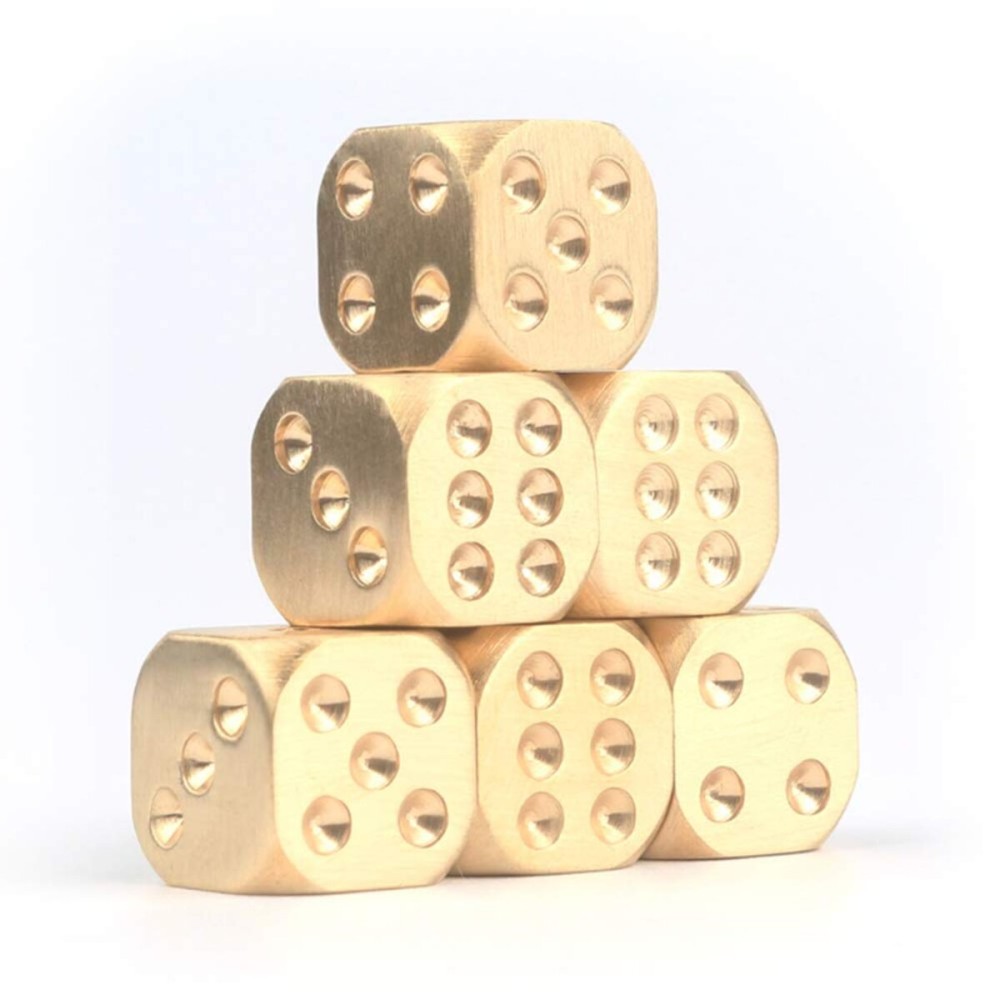 Village-Living 6pcs/Set Handmade Brass Solid bar Supplies Casino Mahjong dice Village-Living 6pcs/Set Handmade Brass Solid bar Supplies Casino Mahjong dice