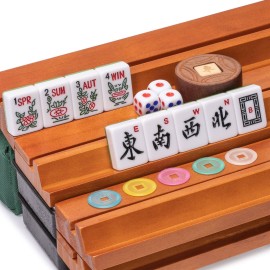 Yellow Mountain Imports American Mahjong Set, Huntington with 166 Melamine Mahjong Tiles, Mineral Green Soft Case - 4 All-in-One Racks with Pushers, Scoring Coins, Dice, and Wind Indicator Yellow Mountain Imports American Mahjong Set, Huntington with 166 Melamine Mahjong Tiles, Mineral Green Soft Case - 4 All-in-One Racks with Pushers, Scoring Coins, Dice, and Wind Indicator