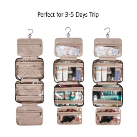 BAGSMART Toiletry Bag Travel Bag with Hanging Hook, Water-resistant Makeup Cosmetic Bag Travel Organizer for Accessories, Shampoo, Full-size Container, Toiletries (Black, Medium) BAGSMART Toiletry Bag Travel Bag with Hanging Hook, Water-resistant Makeup Cosmetic Bag Travel Organizer for Accessories, Shampoo, Full-size Container, Toiletries (Black, Medium)