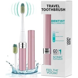 Voom Sonic Go 1 Series Travel Electric Toothbrush, Travel Toothbrush (Dentist Recommended) - Battery Operated Toothbrush for Adults & Kids, Sonic Toothbrush, Portable w/ 2 Minute Timer